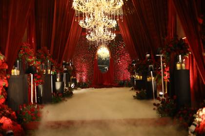 Backdrop and Aisle / Walkway — Reception decor — ITC Grand Goa